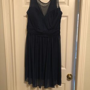 David’s bridal navy bridesmaid dress